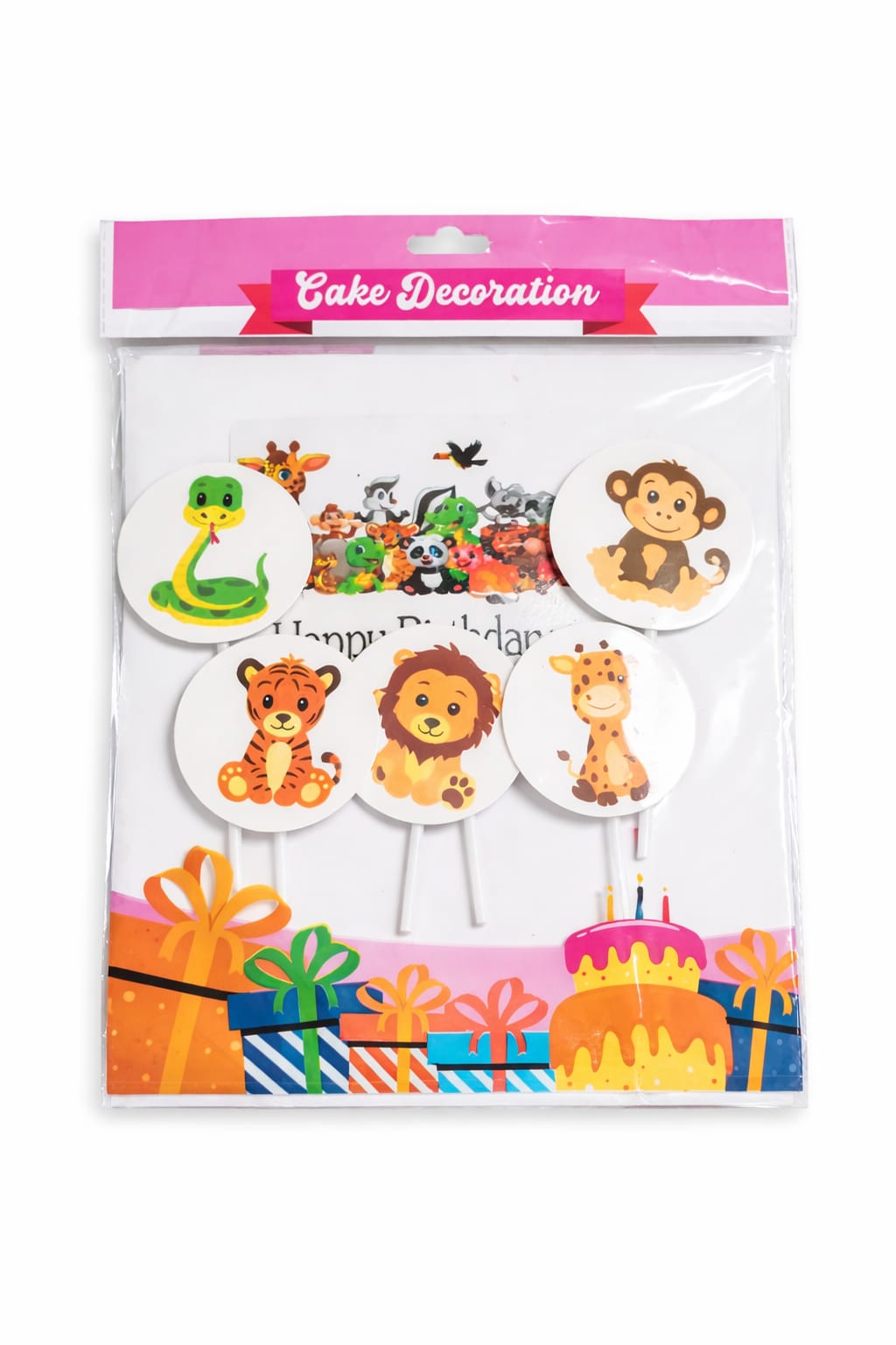 Jungle Theme Animal Cake Topper Set (6 Pieces)