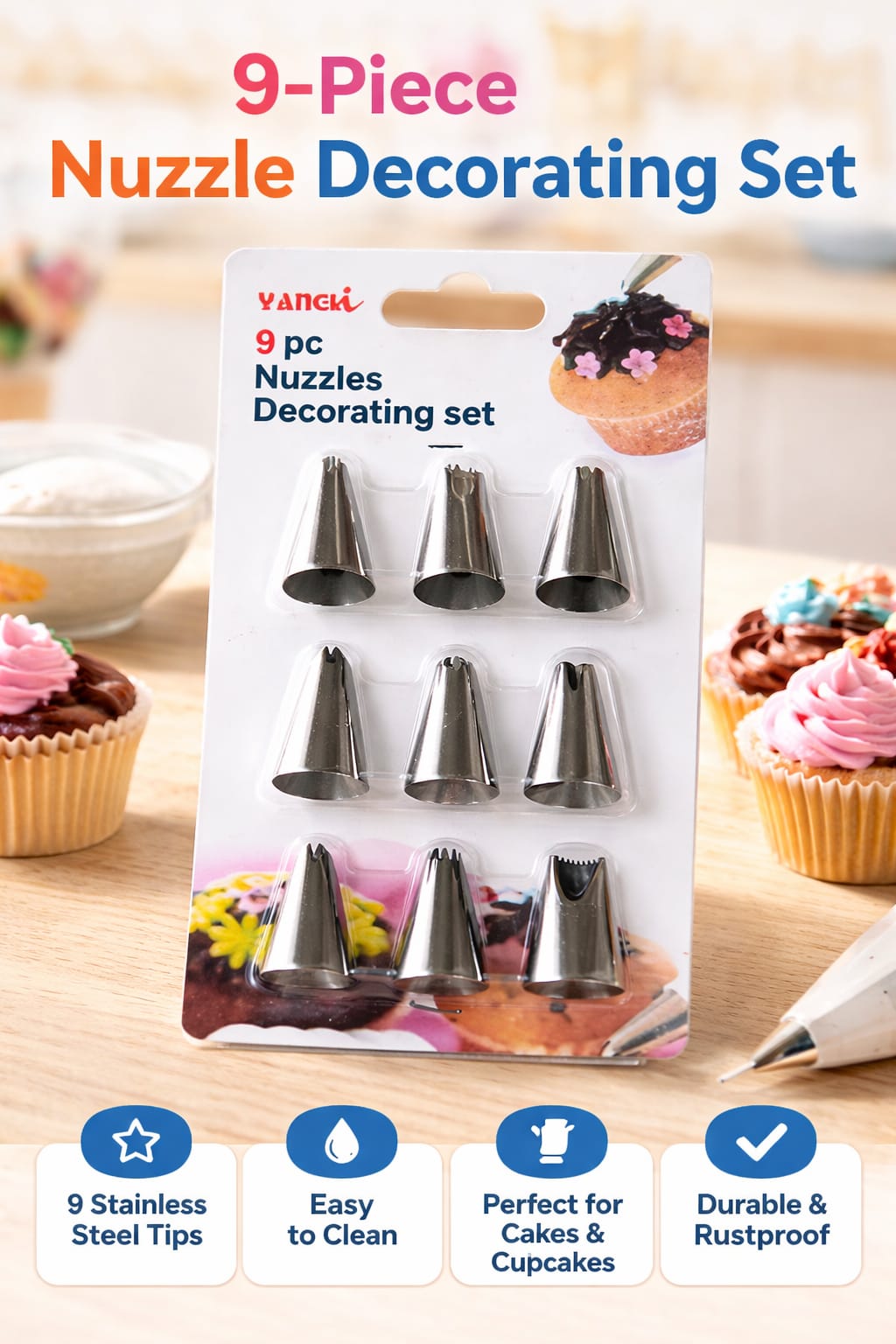 9 Pcs Nozzle Decorating Set