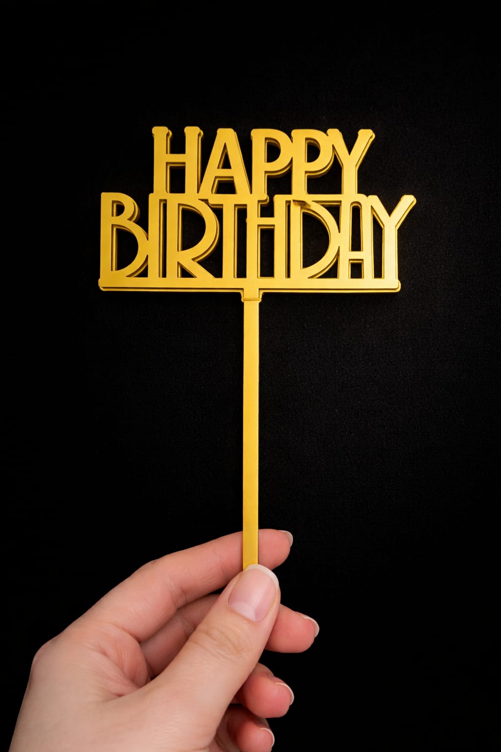 Classic Happy Birthday Cake Topper – 4.5 Inch