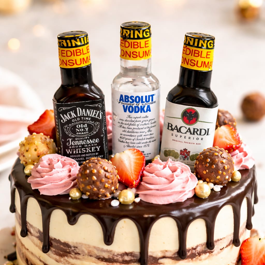 Alcohol Bottle Miniature Cake Topper (Non-Edible)