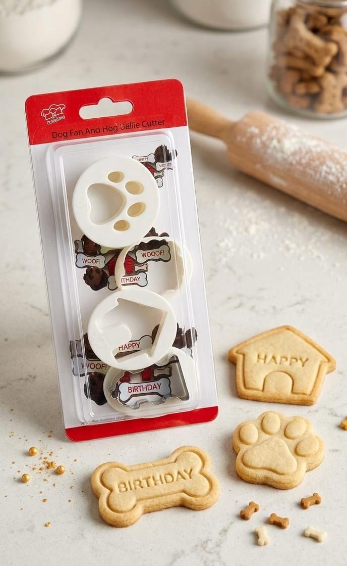 4 PCS Dog Theme Cookie Cutter Set