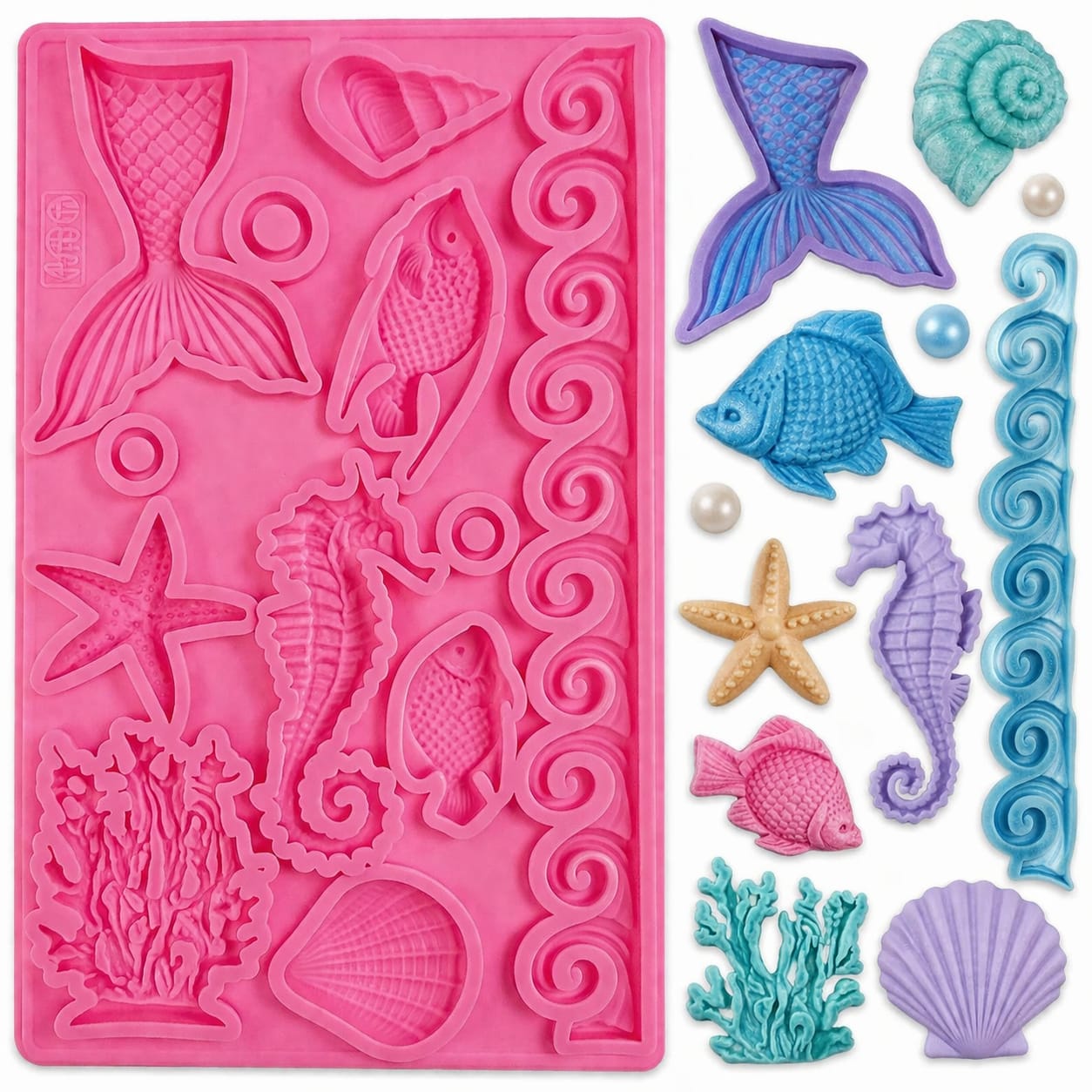 Mermaid Ocean Theme Silicone Fondant & Chocolate Mold