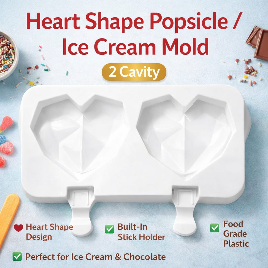 Heart Shape Popsicle / Ice Cream Mold – 2 Cavity