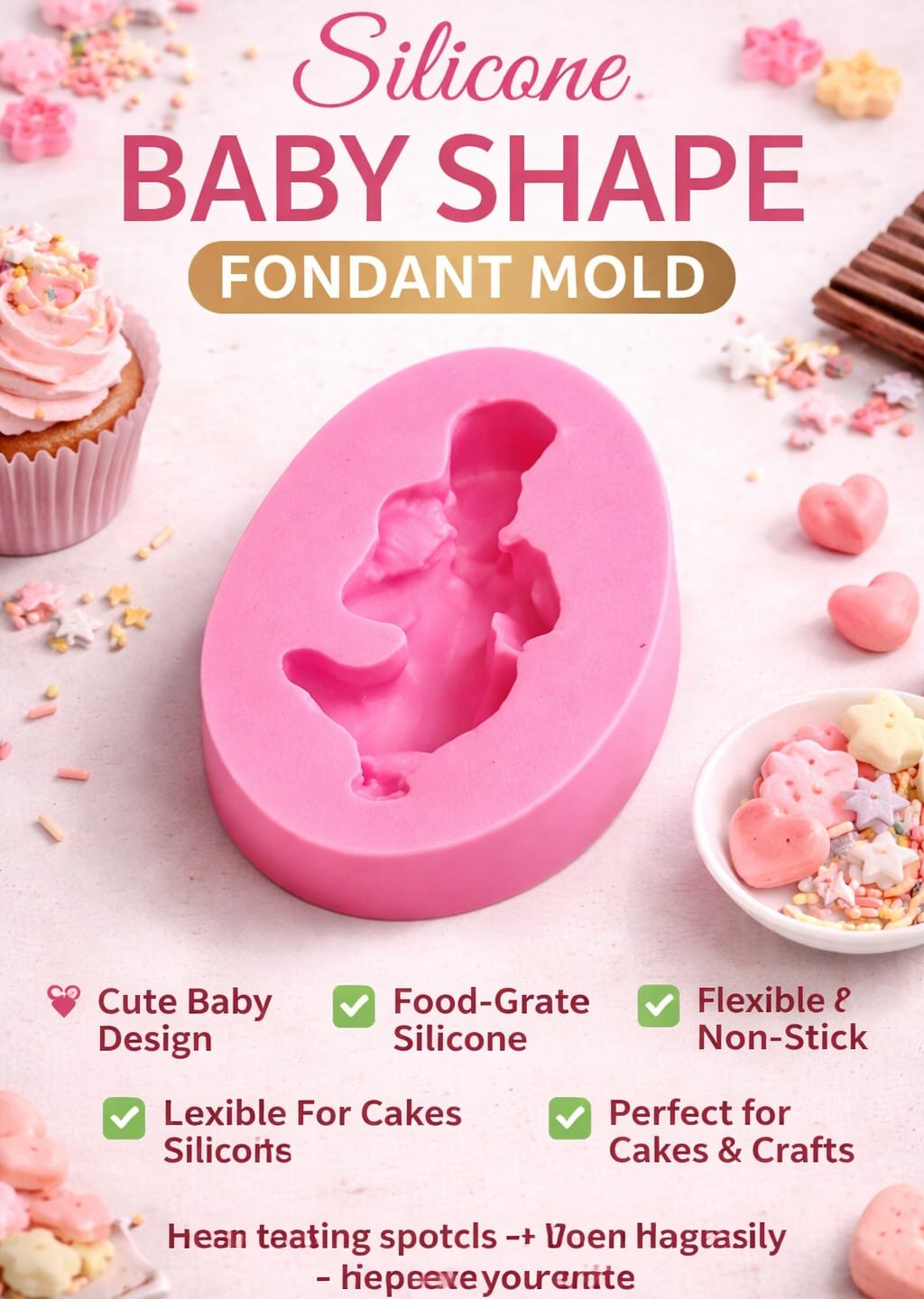 Silicone Baby Shape Fondant Mould