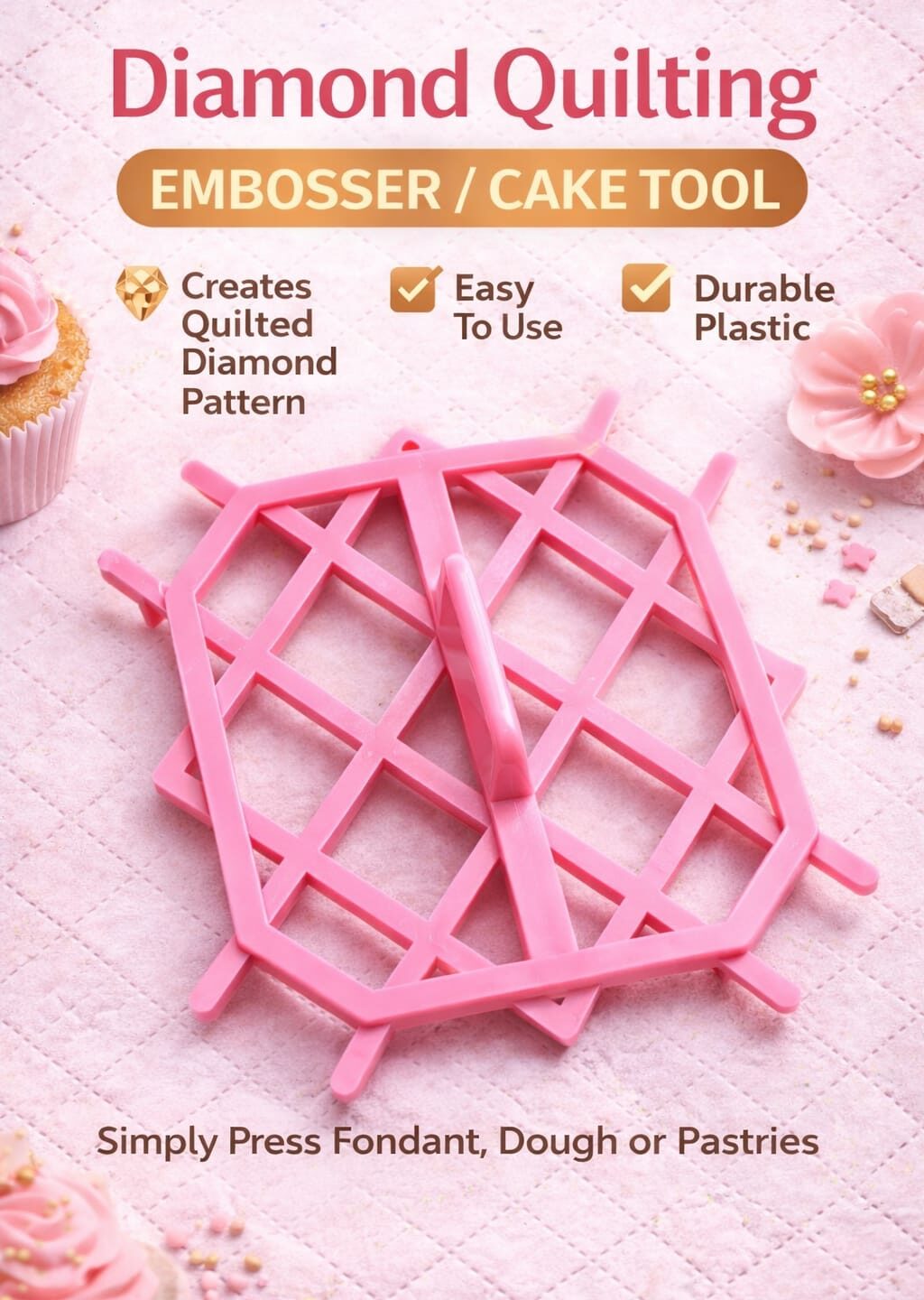 Diamond Quilting Embosser Cake Tool