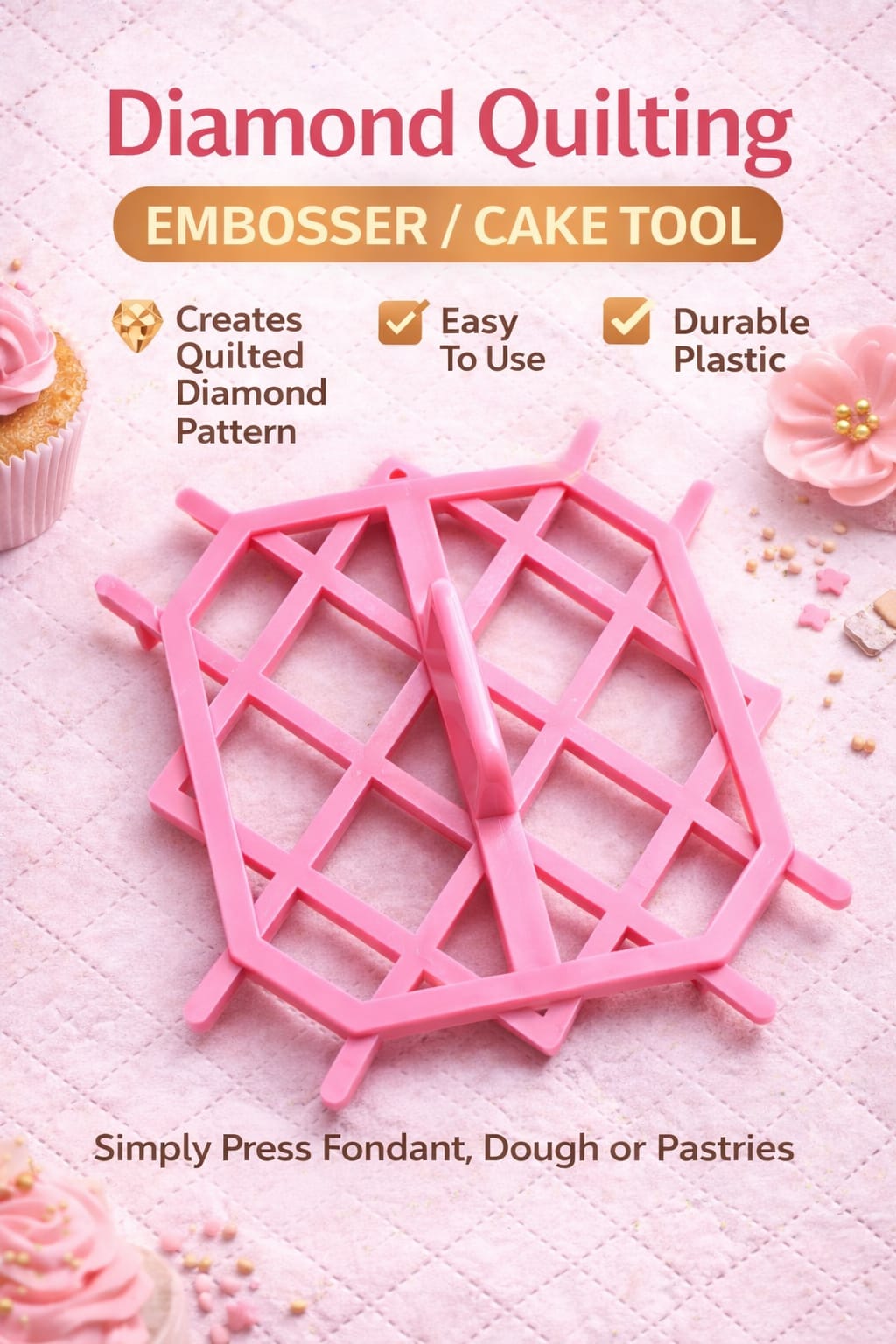 Diamond Quilting Embosser Cake Tool