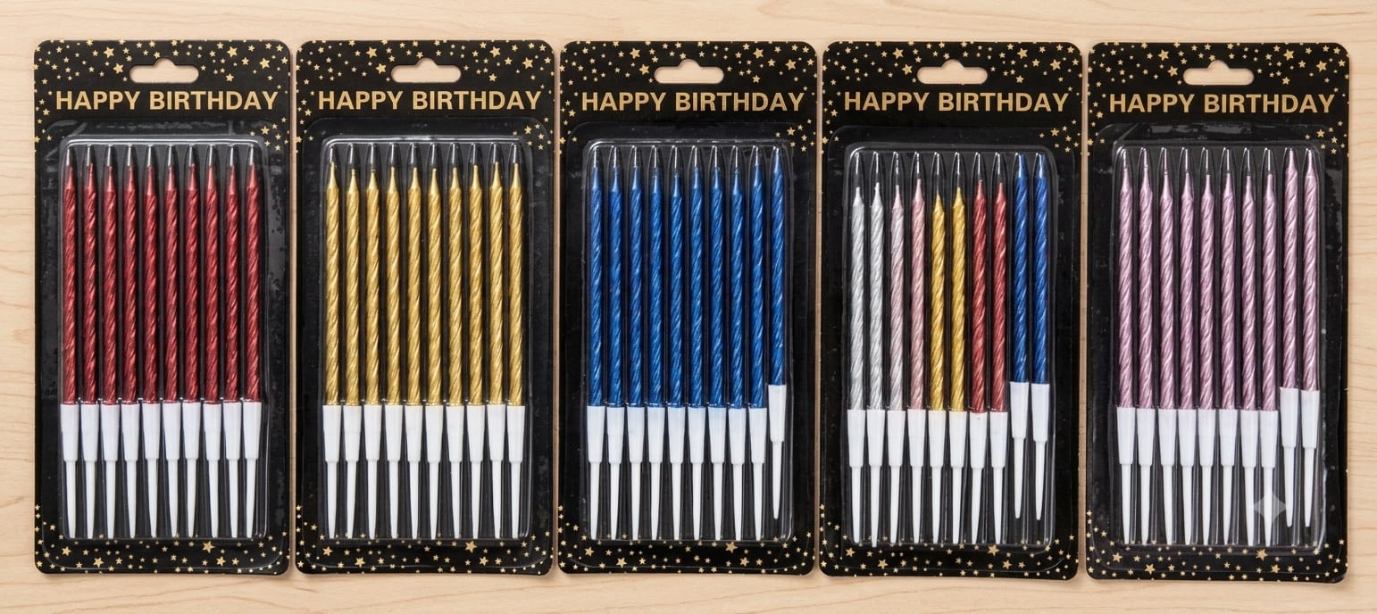 10P Thin Birthday Candle